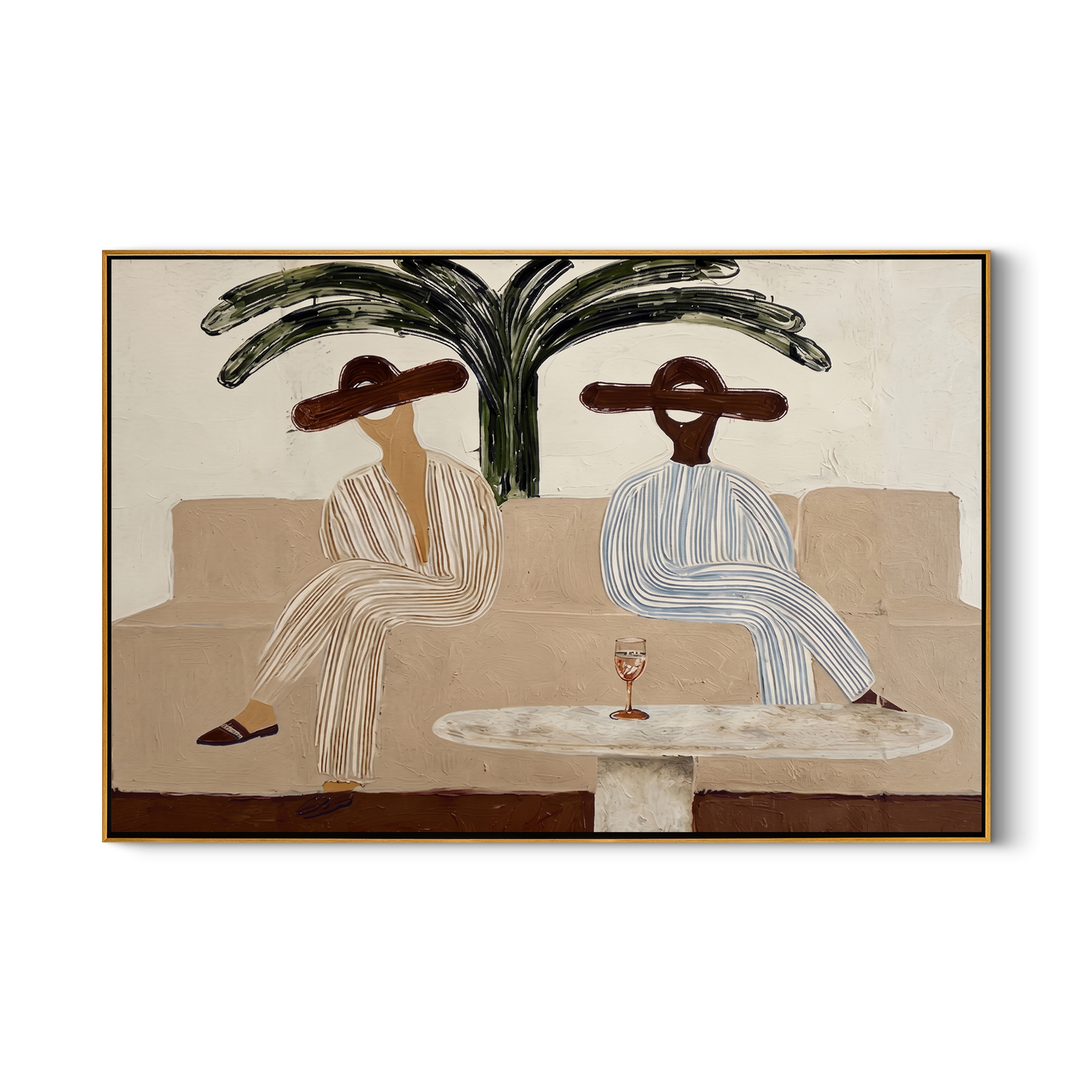 Palm - wood background product view