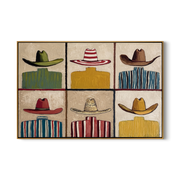 Six - wood background product view