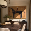 Canyon Embrace – brown and black modern western equestrian art, horizontal hand-painted canvas art – view 2