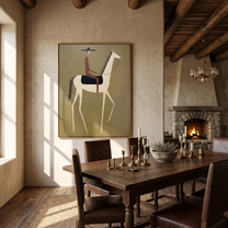 Blue Dance – brown and gold modern western equestrian art, vertical hand-painted canvas art – view 6