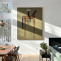 Last Wind – brown modern western equestrian art, vertical hand-painted canvas art – view 5