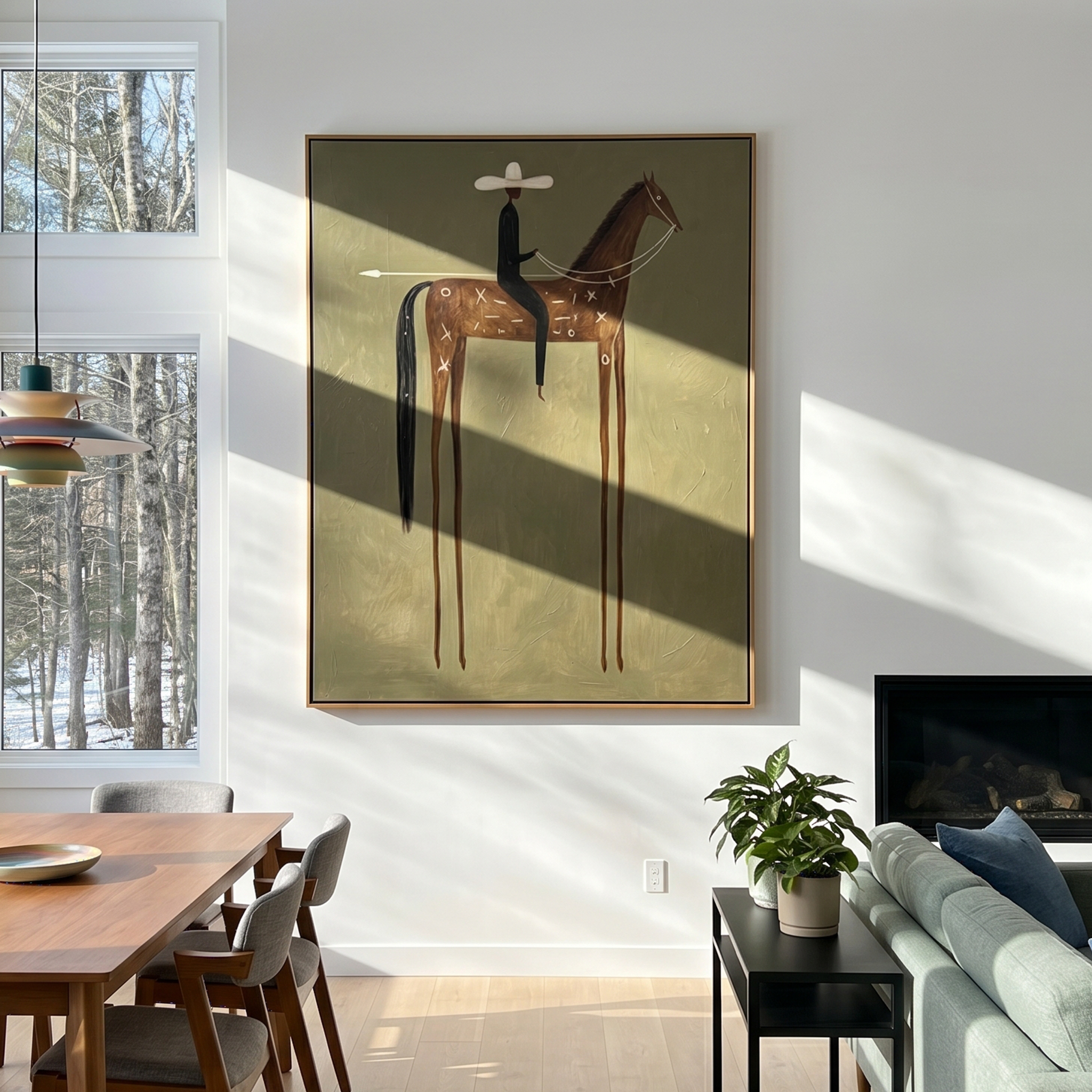 Last Wind – brown modern western equestrian art, vertical hand-painted canvas art – view 5