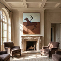 Open Grace – brown and gray modern western equestrian art, vertical hand-painted canvas art – view 2