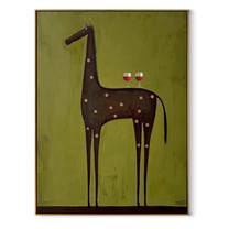 Still Hooves Hold the Horizon - modern horse portrait by Isabelle Laurent, modern Western vertical wall art – wood frame on white background