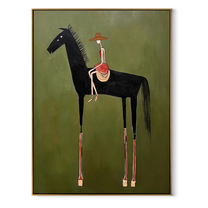 Long Mane Hold the Horizon - modern horse portrait by Isabelle Laurent, modern Western vertical wall art – wood frame on white background