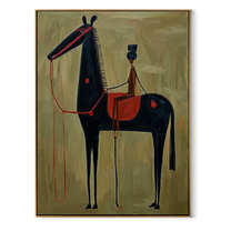 Western Stars Move through Olive - modern horse portrait by Isabelle Laurent, modern Western vertical wall art – wood frame on white background