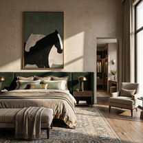 Pale Shadow Meets Black — gray and black modern figurative vintage americana art, set of 2 hand-painted canvas art – view 6