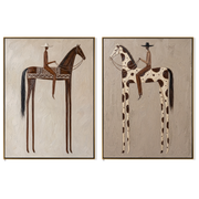 Brown and Spotted Watch — brown and gray modern figurative canvas art, set of 2 hand-painted canvas art – view 6