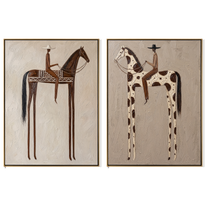 Brown and Spotted Watch — brown and gray modern figurative canvas art, set of 2 hand-painted canvas art – view 6