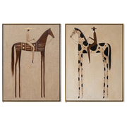 Spotted Trails Meet Dust — brown and black modern figurative canvas art, set of 2 hand-painted canvas art – view 6