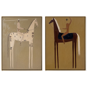 Pale Roads Meet Midnight — brown and black modern figurative canvas art, set of 2 hand-painted canvas art – view 6