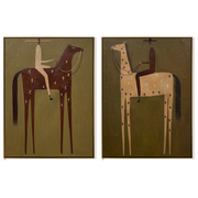 Embers Mark the Journey — brown and gray modern figurative canvas art, set of 2 hand-painted canvas art – view 6